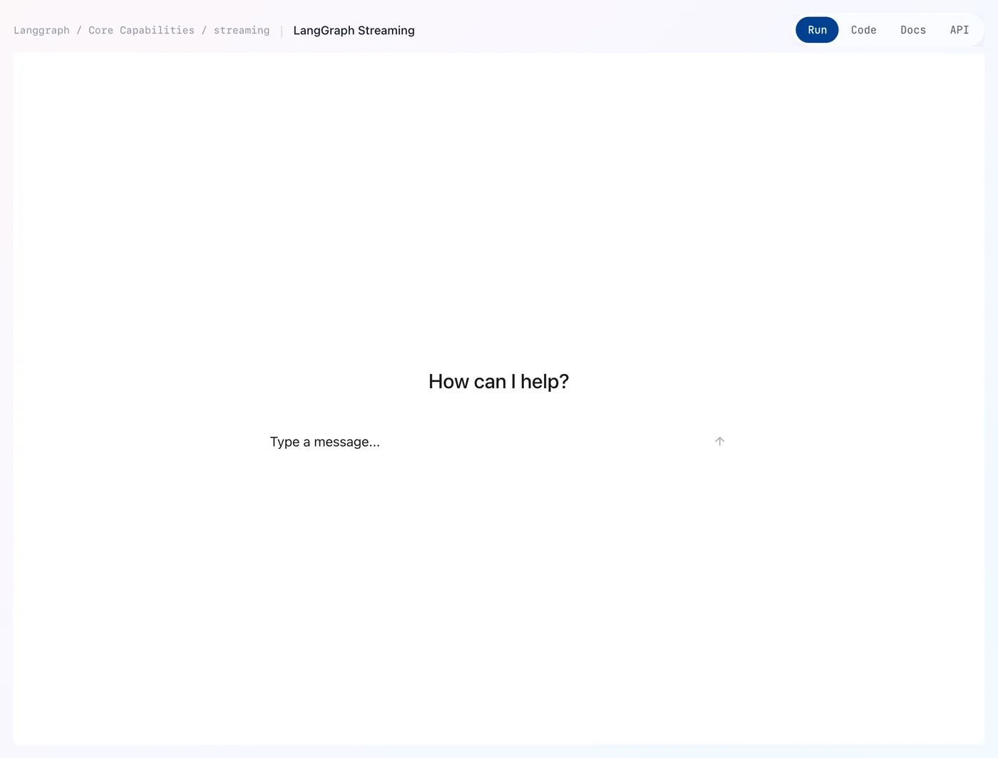 Cockpit reference app — live chat surface ready to receive a message